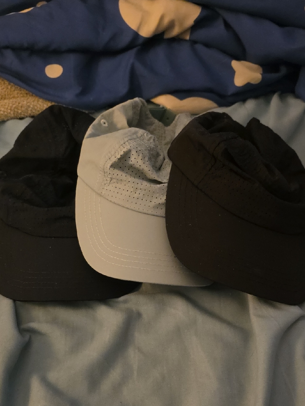3 Athletic Caps From Old Navy - Black, Navy, & Seafoam Green